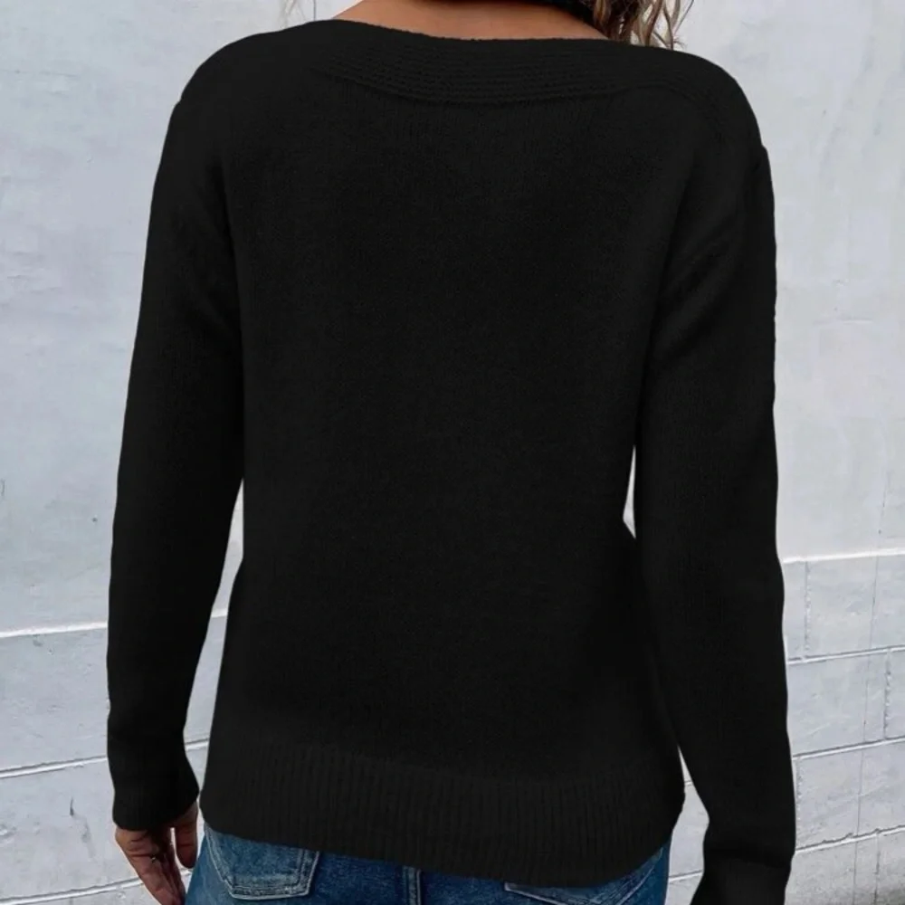 Cozy chevron pattern sweater top - Picture 3 of 6